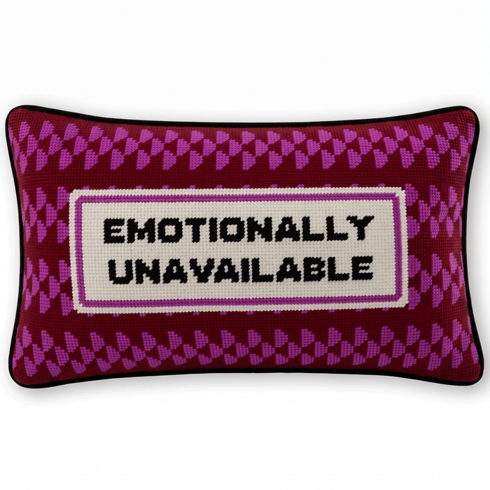 Emotionally Unavailable Needlepoint Pillow - The Well Appointed House