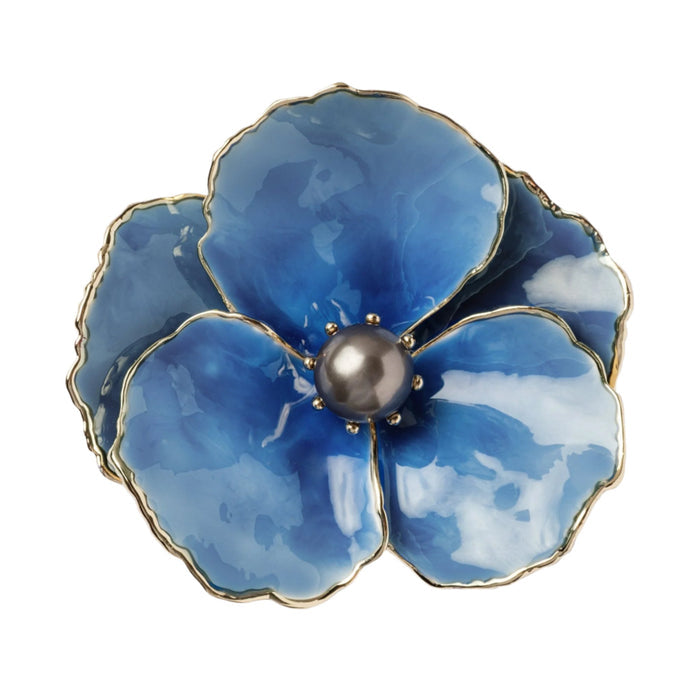 Enamel Flower Napkin Rings, Blue, Set of Four - The Well Appointed House