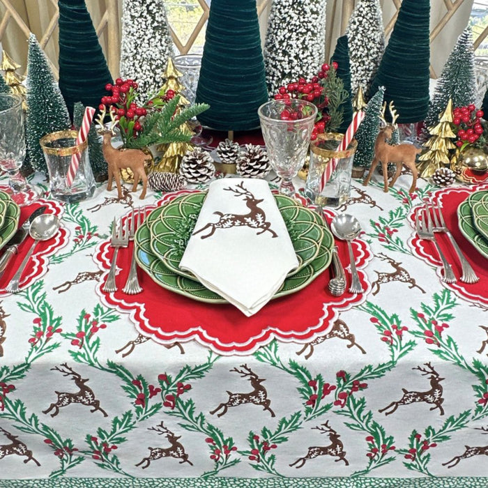 Enchanted Christmas Reindeer Tablecloth - The Well Appointed House