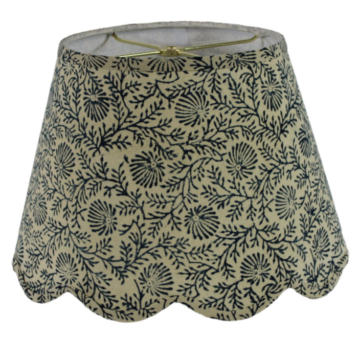 Fabric Scalloped Lampshade in Spray - The Well Appointed House