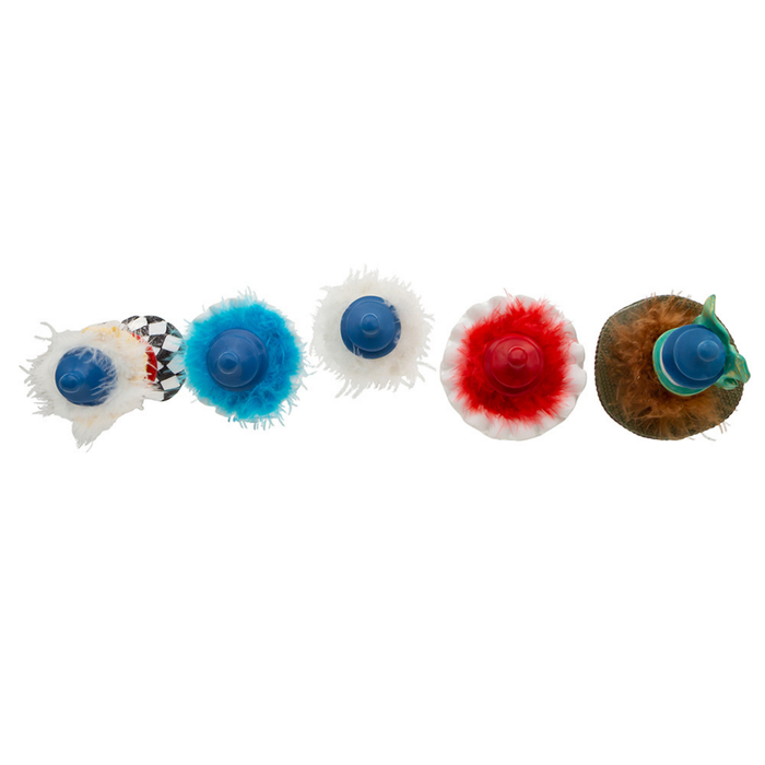 Five Piece Set of 6" Holly Hats™ Alice In Wonderland Hat Ornaments - The Well Appointed House