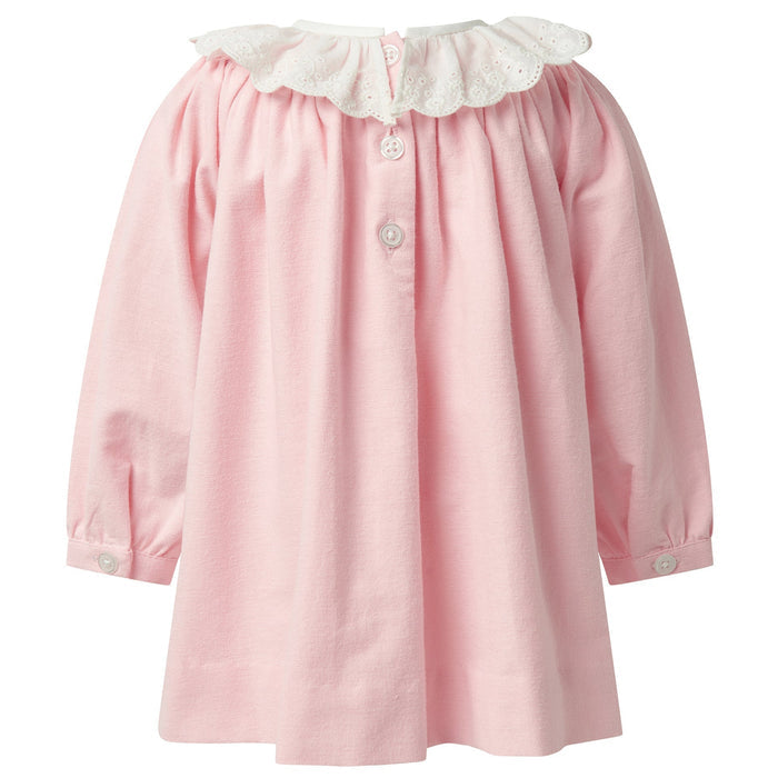 Flannel Dress with Broderie Collar - The Well Appointed House
