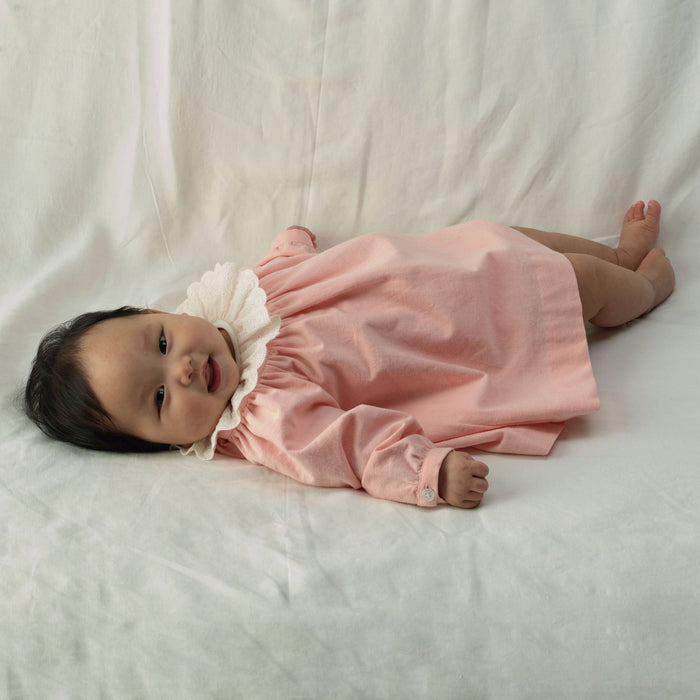 Flannel Dress with Broderie Collar - The Well Appointed House