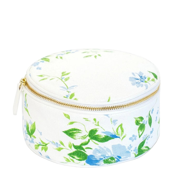 Fleurs Du Vent Large Round Canvas Jewelry Case - The Well Appointed House