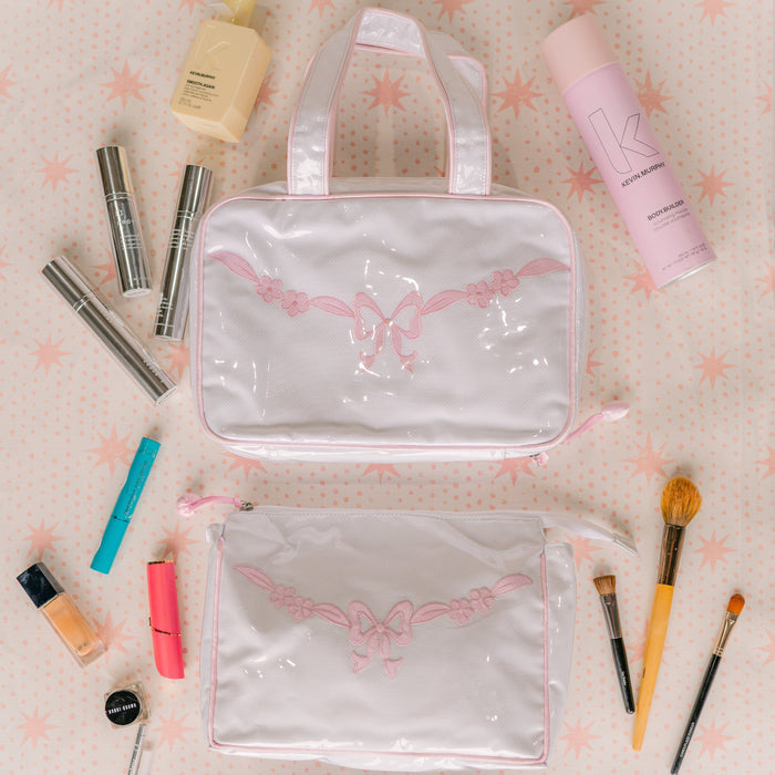 Floral Bow Large Makeup Bag - The Well Appointed House