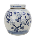 Floral Flat Top Jar - The Well Appointed House