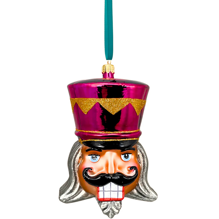 Fuchsia Pink Glass Nutcracker Ornament - The Well Appointed House