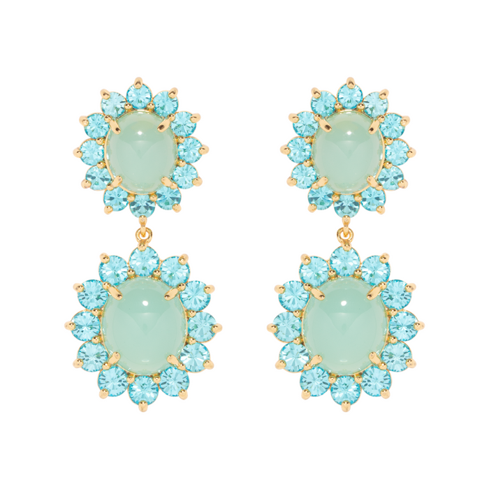 Georgie Drop Earrings in Aqua - The Well Appointed House