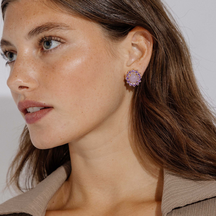 Georgie Stud Earrings in Violet - The Well Appointed House