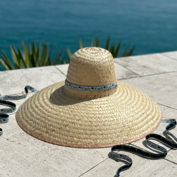 Geranium Sun Hat - Long Coral Grosgrain Ribbon - The Well Appointed House
