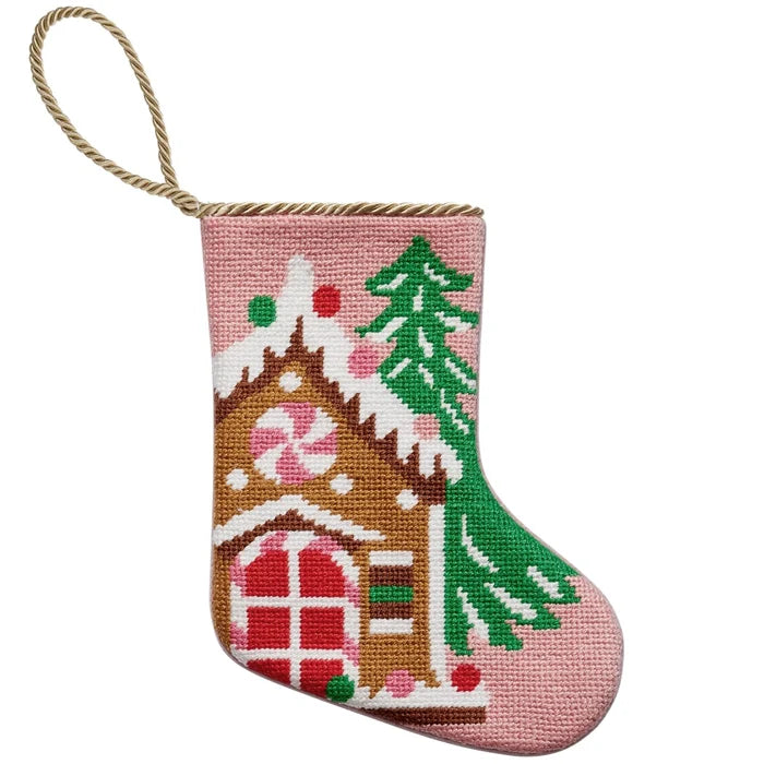 Gingerbread House Embroidered Mini Stocking - The Well Appointed House