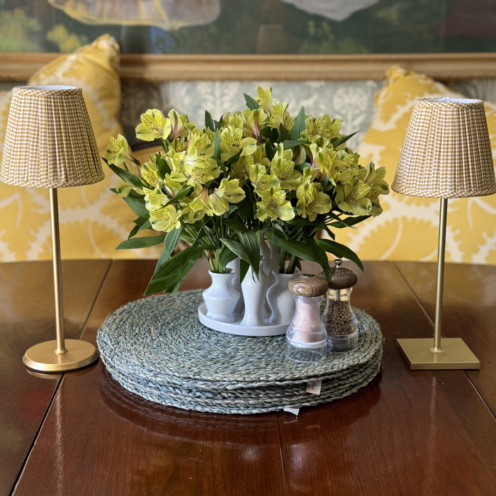Gingham Small Cordless Shade Cover (Empire in Gold) - The Well Appointed House