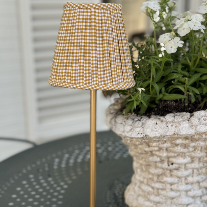 Gingham Small Cordless Shade Cover (Empire in Gold) - The Well Appointed House
