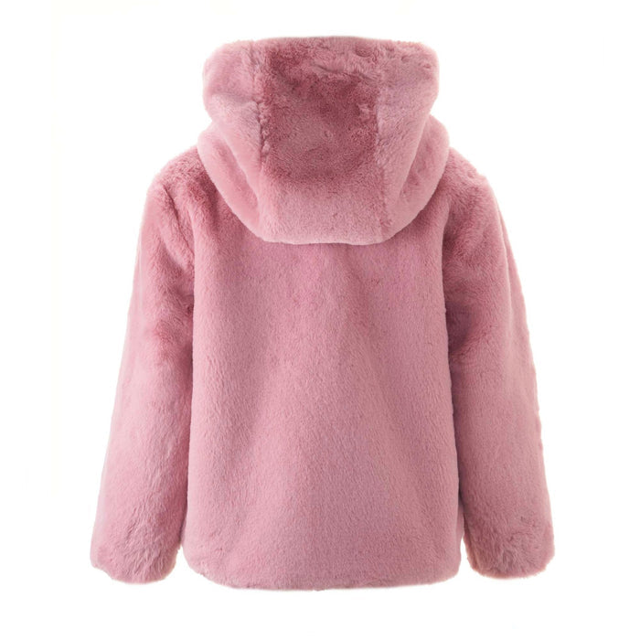 Girls Pink Faux Fur Coat - The Well Appointed House