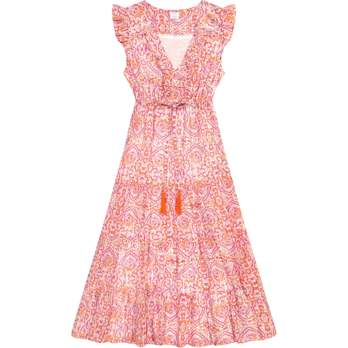 Giselle Women's Maxi Dress Safi Pink Block Print - The Well Appointed House