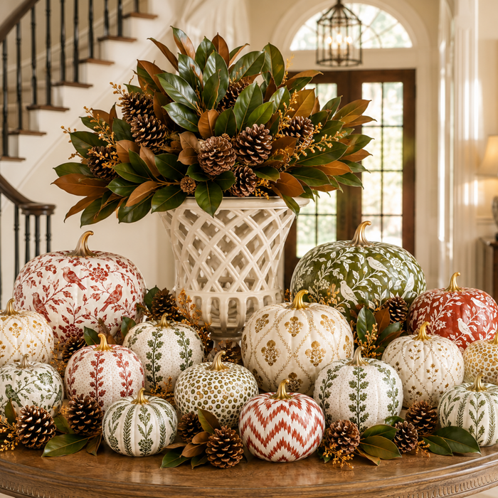 Gold Chevron Pumpkin - The Well Appointed House