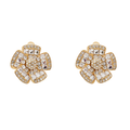 Gold & Rhinestone Flower Clip Earrings - The Well Appointed House