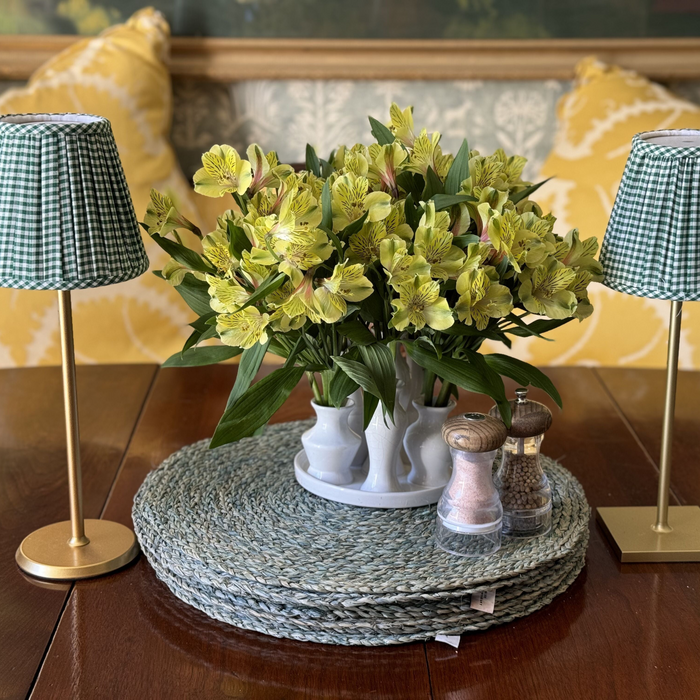 Green Gingham Cordless Shade Cover - The Well Appointed House