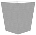 Grey Linen Wastebasket and Optional Tissue Box Cover - Personalization Available - Wastebasket Sets -  The Well Appointed House
