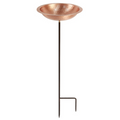 Hammered Solid Copper Birdbath & Garden Stake