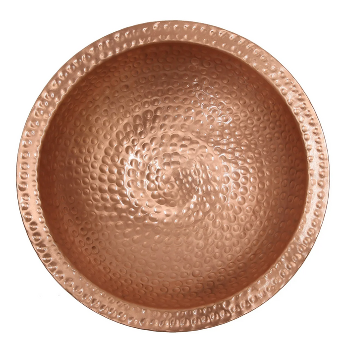 Hammered Solid Copper Birdbath & Garden Stake