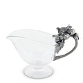 Hand Blown Glass Gravy Boat Pewter Harvest Turkey - The Well Appointed House