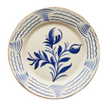 Hand Painted Blue & White Flowers and Waves Dinner Plates - The Well Appointed House