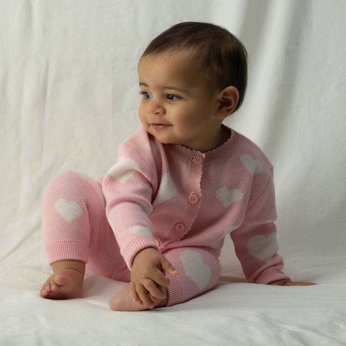 Heart Knit Cardigan & Leggings Set - The Well Appointed House