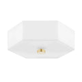Hexagonal White Glass Flush Ceiling Light - Flush Mounts - The Well Appointed House