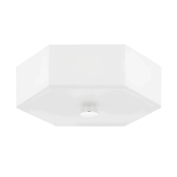 Hexagonal White Glass Flush Ceiling Light - Flush Mounts - The Well Appointed House