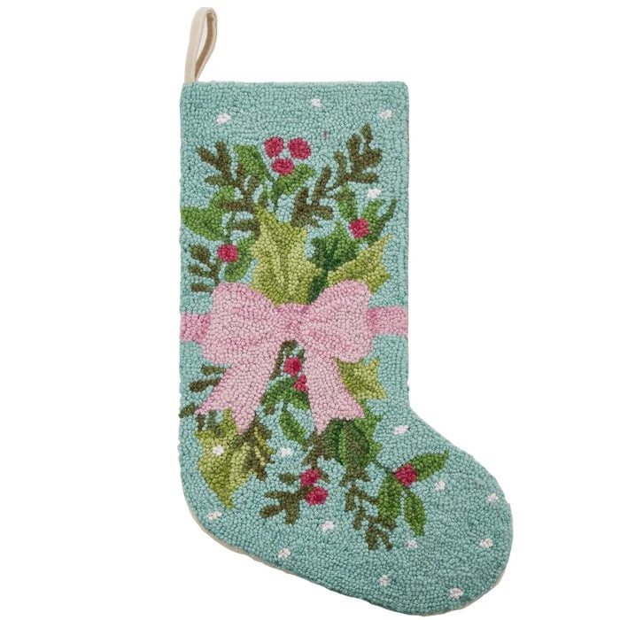 Holly Bow Hook Stocking - The Well Appointed House
