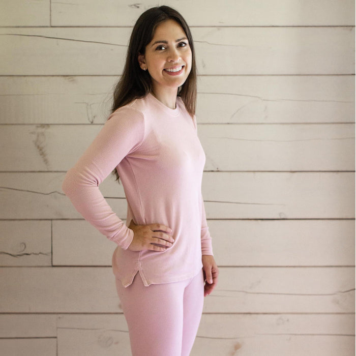 Product Image 5 of Honeysoft™ Mommy & Me Matching Thermal Lyocell Pajamas - Persian Rose