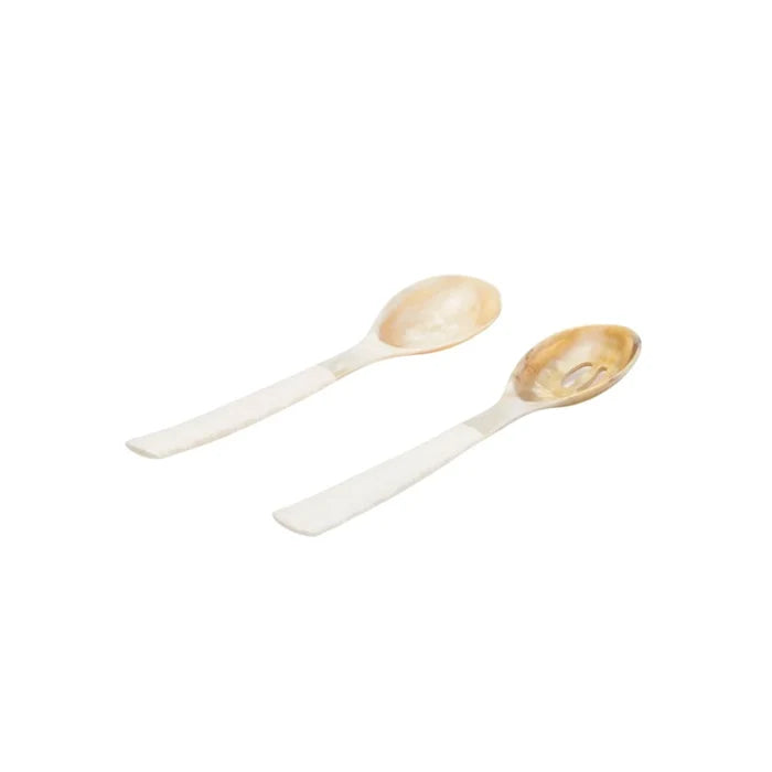 Horn Bone Serving Spoon Set in White - Serveware - The Well Appointed House