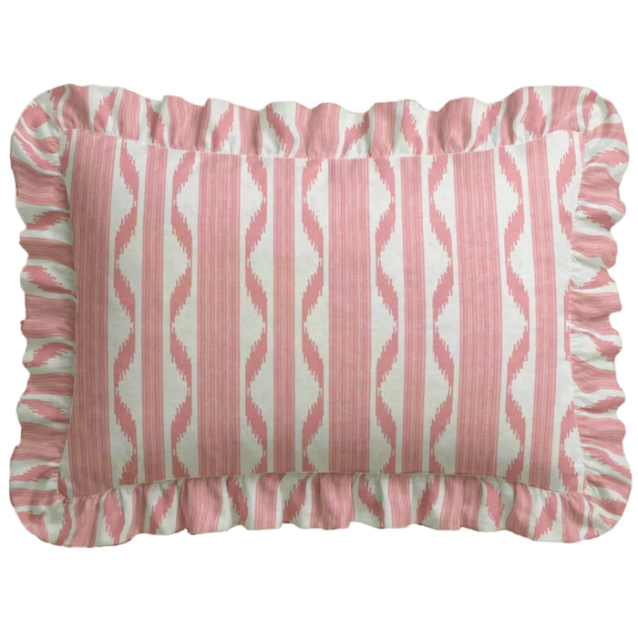 Ikat Stripe Ruffled Pillow - The Well Appointed House