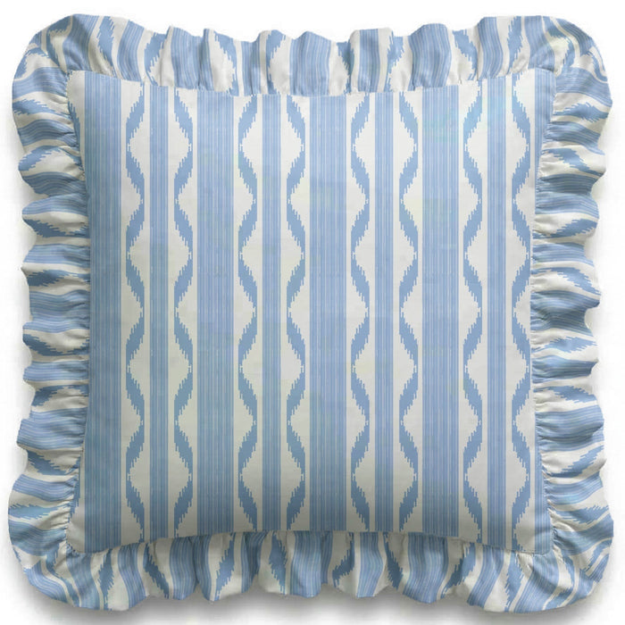 Ikat Stripe Ruffled Pillow - The Well Appointed House