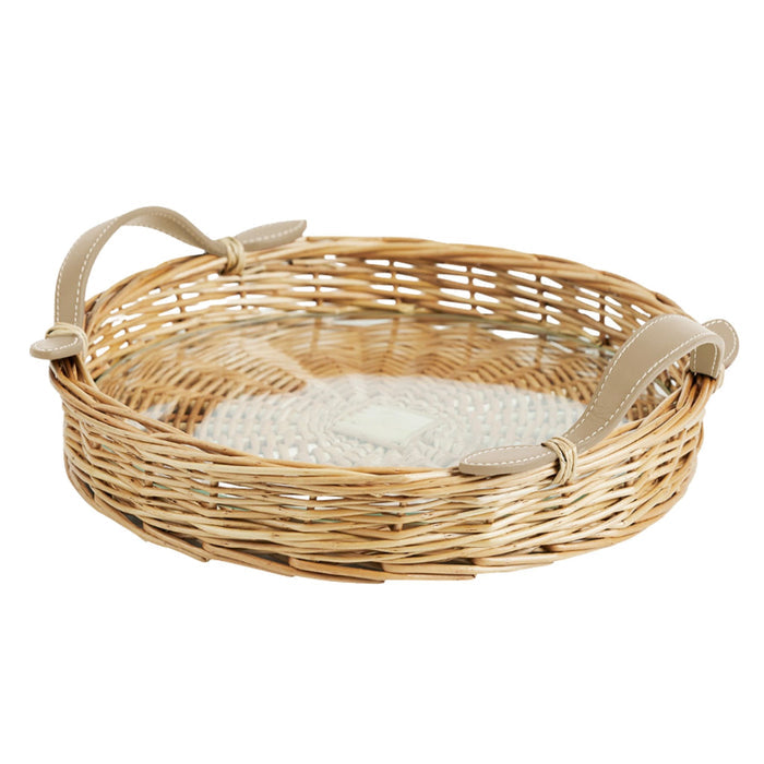 Island Rattan Round Serving Tray - The Well Appointed House