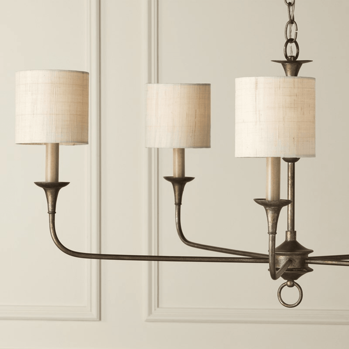 Ivory Fine Grasscloth Drum Chandelier Shade - Lamp Shades - The Well Appointed House