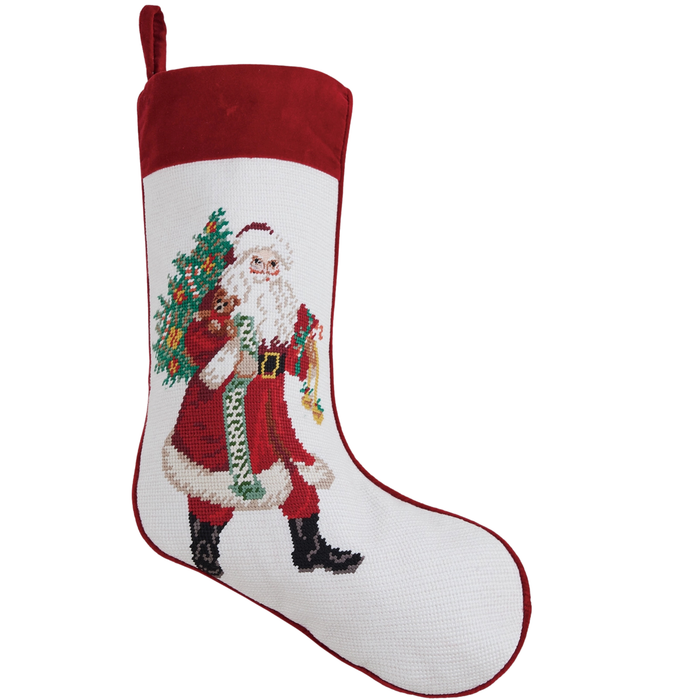 Jingle Claus Embroidered Stocking - The Well Appointed House