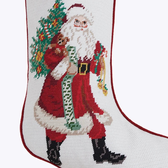 Jingle Claus Embroidered Stocking - The Well Appointed House