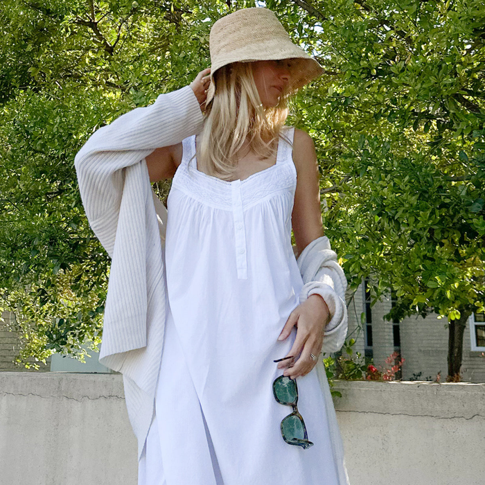 Joy White Cotton Nightgown - The Well Appointed House