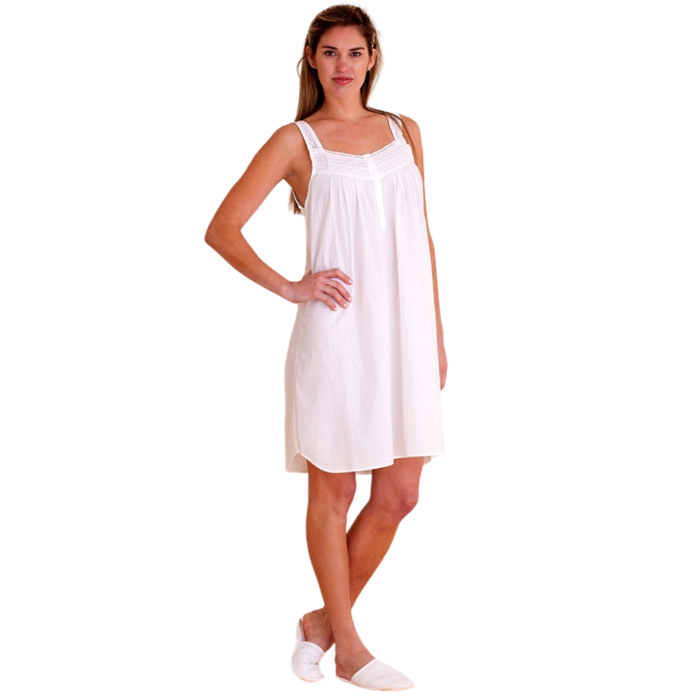 Joy White Cotton Nightgown - The Well Appointed House