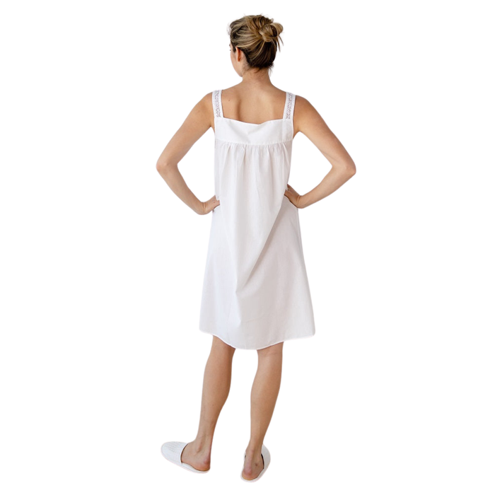 Joy White Cotton Nightgown - The Well Appointed House