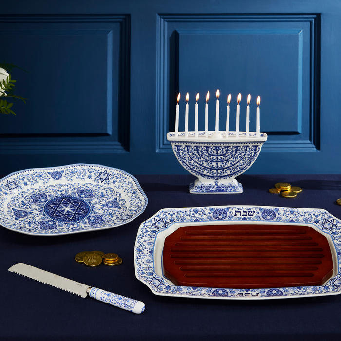 Judaica Challah Tray with Wood Insert - The Well Appoited House