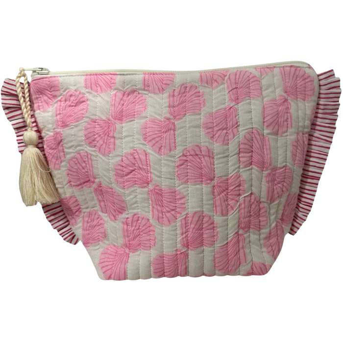La Plage Ruffle Pouch Shell Beach Pink - The Well Appointed House