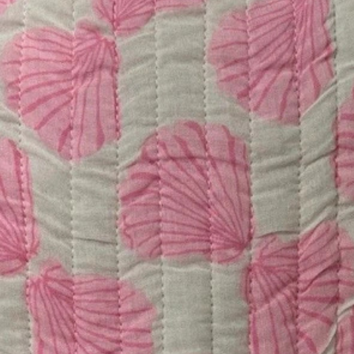 La Plage Ruffle Pouch Shell Beach Pink - The Well Appointed House