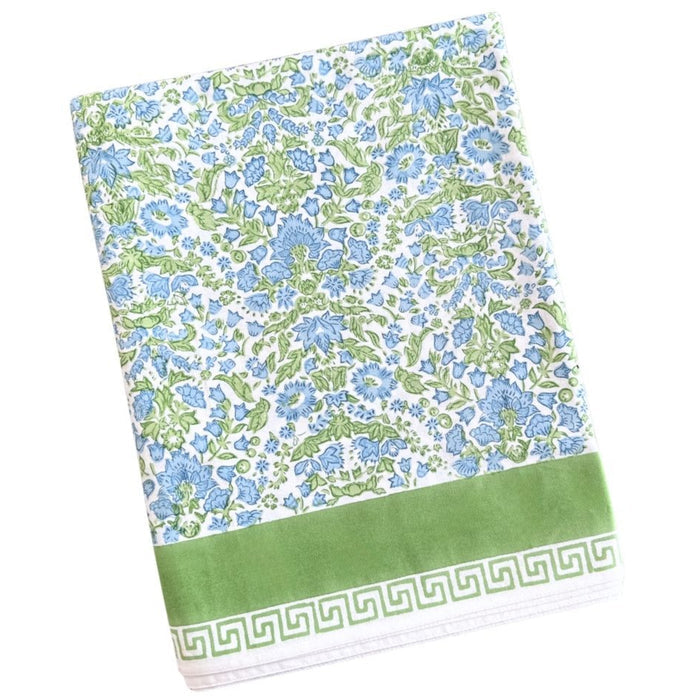 Larkspur & Bramble Blue & Green Tablecloth - The Well Appointed House