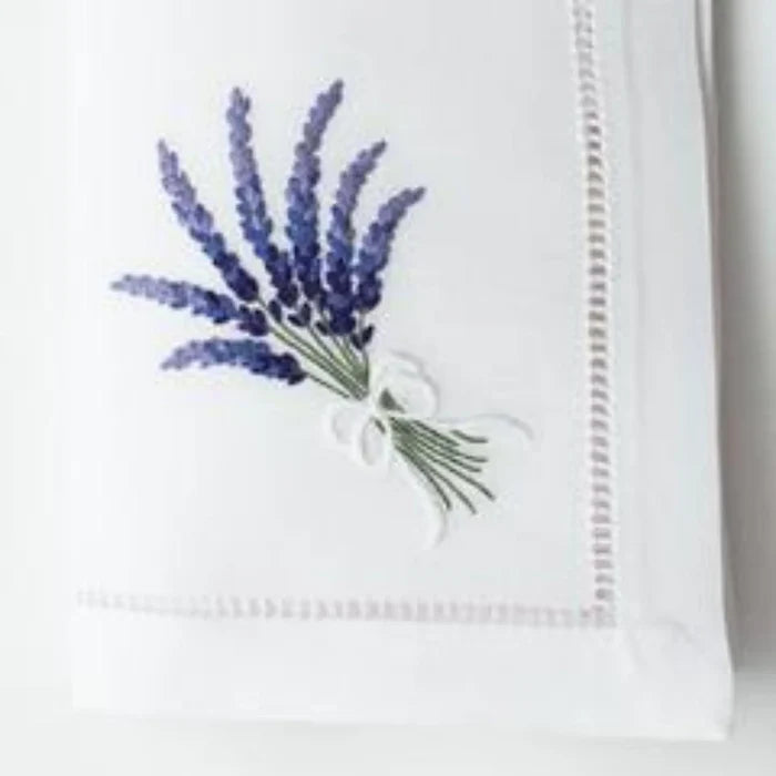 Set of 4 Lavender Design Dinner Napkin - Dinner Napkins - The Well Appointed House