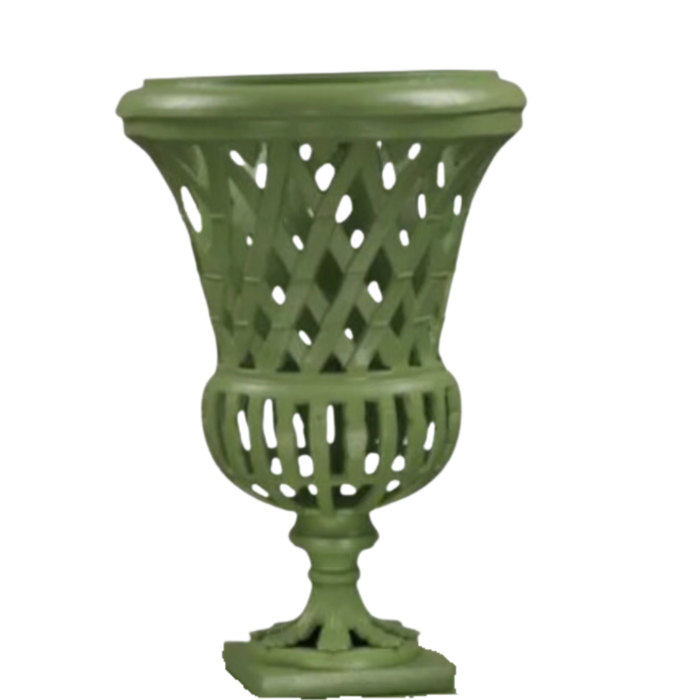 Lawn Green Lattice 16" Urn - The Well Appointed House