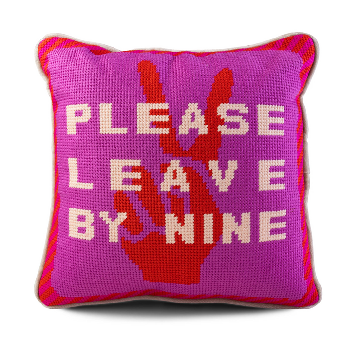 Leave by Nine Needlepoint Pillow - The Well Appointed House