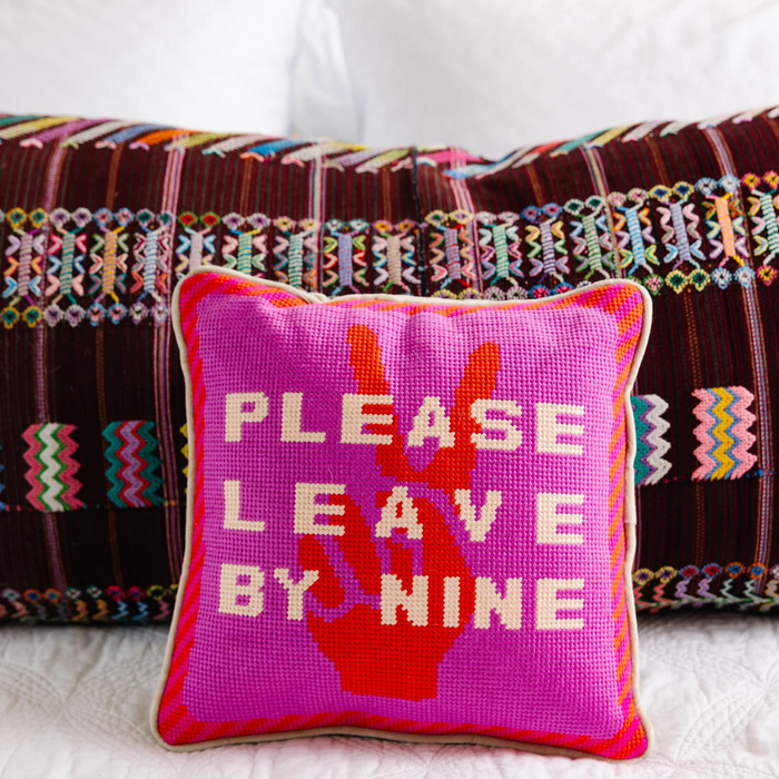 Leave by Nine Needlepoint Pillow - The Well Appointed House